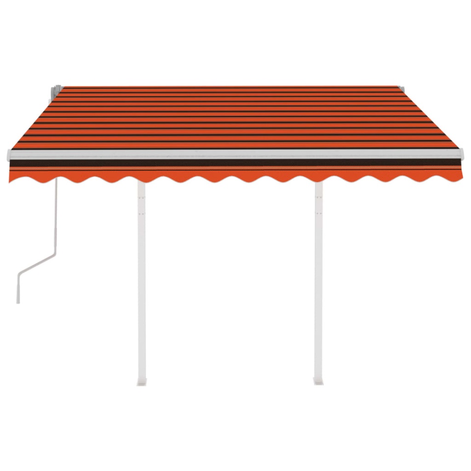 Copertină retractabilă manual cu stâlpi portocaliu/maro 3x2,5 m - 2 | YEO
