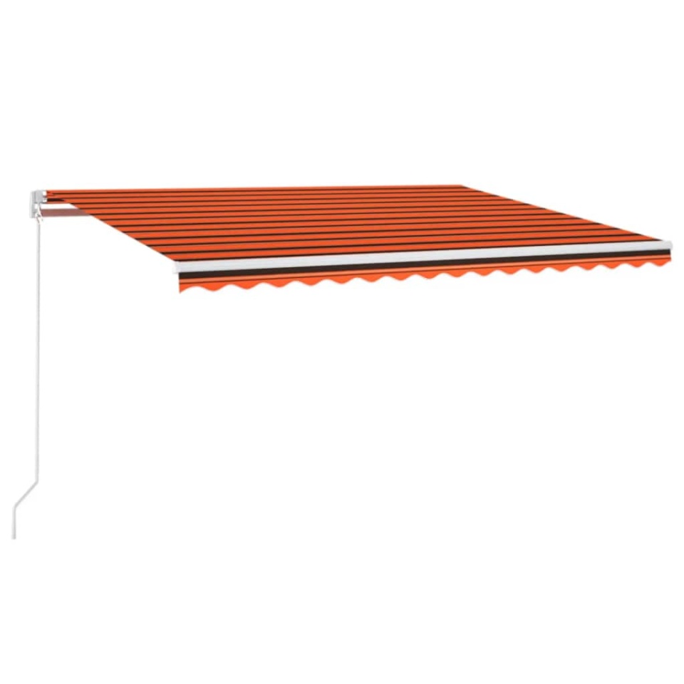 Copertină retractabilă manual, LED, portocaliu/maro, 400x300 cm - 1 | YEO