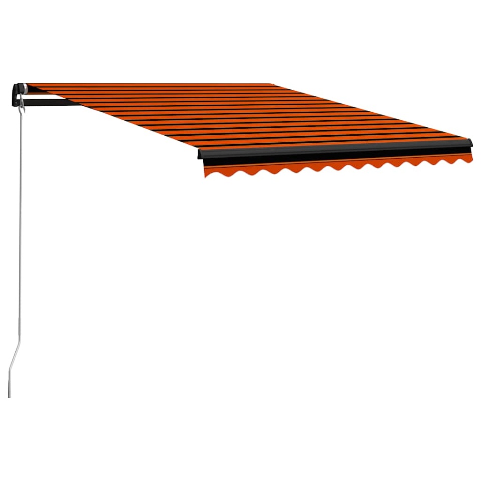 Copertină retractabilă manual LED portocaliu și maro 300x250 cm - 1 | YEO