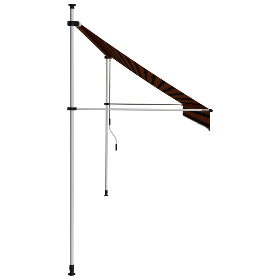 Copertină retractabilă manual, portocaliu și maro, 400 cm - 2 | YEO