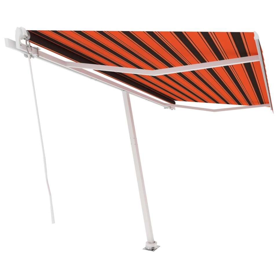 Copertină retractabilă manual, portocaliu și maro, 400x300 cm - 1 | YEO