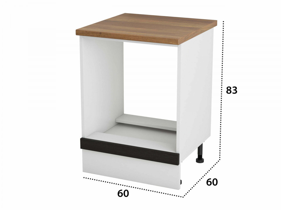 Corp cuptor, Alfa, Wenge Alb, blat termic nuc, PAL, 83x60x60 cm - 3 | YEO