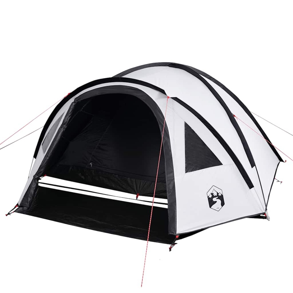 Cort camping cupolă 4 persoane alb, țesătură opacă, impermeabil - 3 | YEO