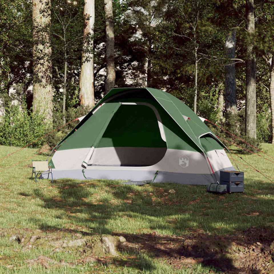Cort de camping cupolă pentru 6 persoane, verde, impermeabil - 2 | YEO
