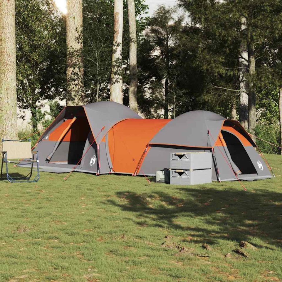 Cort de camping pentru 5 persoane, gri/portocaliu, impermeabil - 2 | YEO