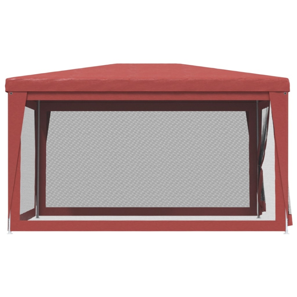 Cort de petrecere cu 4 pereți din plasă, roșu, 3x4 m, HDPE - 3 | YEO