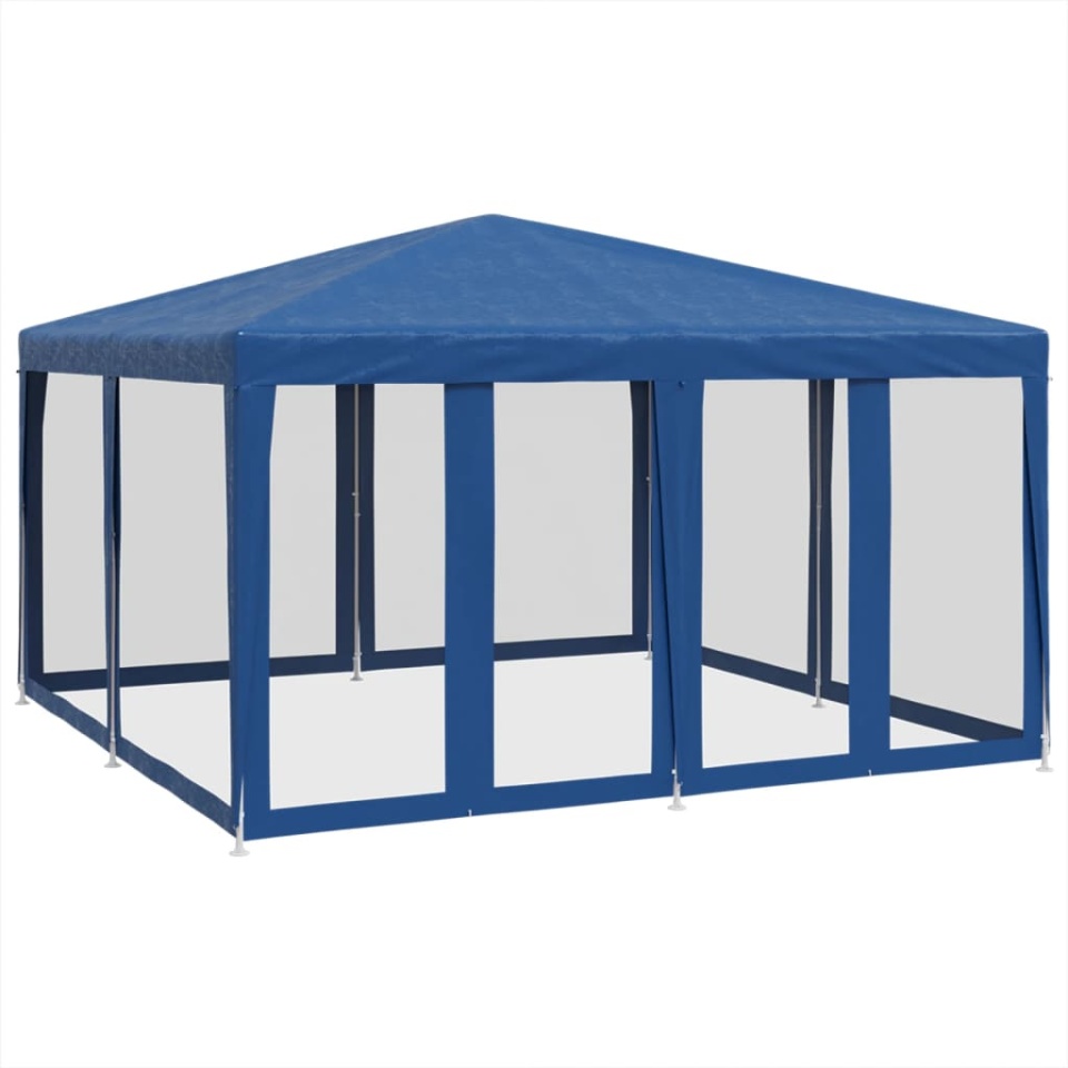 Cort de petrecere cu 8 pereți din plasă, albastru, 4x4 m HDPE - 1 | YEO