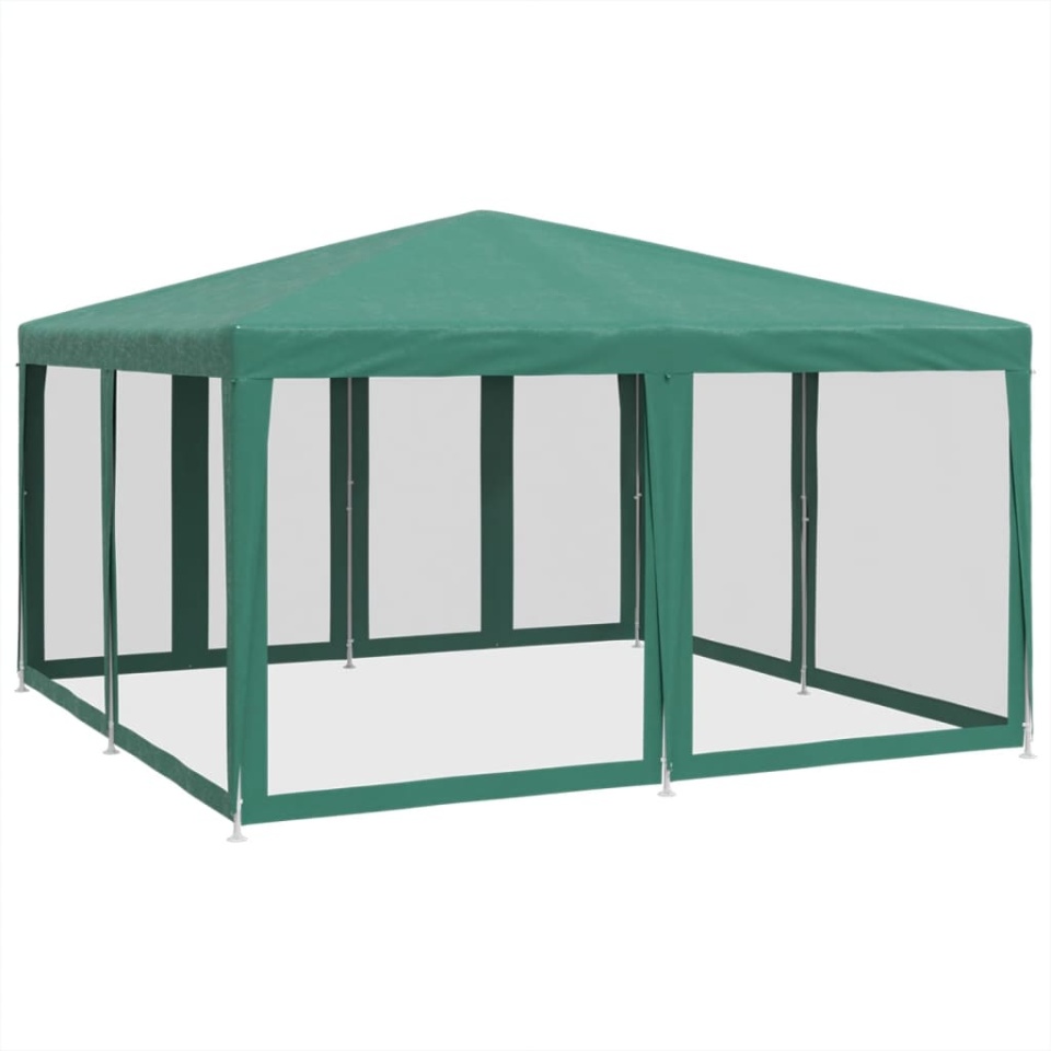 Cort de petrecere cu 8 pereți din plasă, verde, 4x4 m, HDPE - 1 | YEO