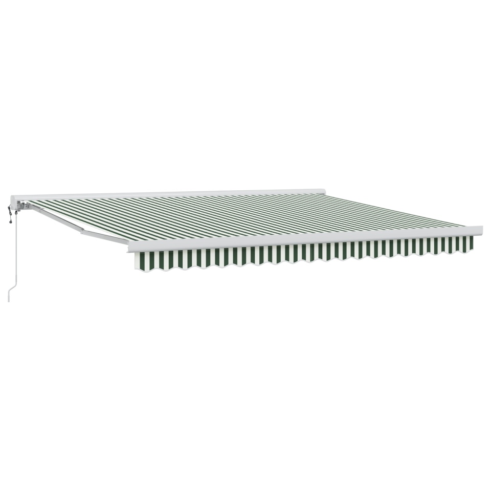 Cort retractabil automat verde și alb 400x300 cm, Pânză de înlocuire pentru cort 4x3 m verde și alb - 1 | YEO