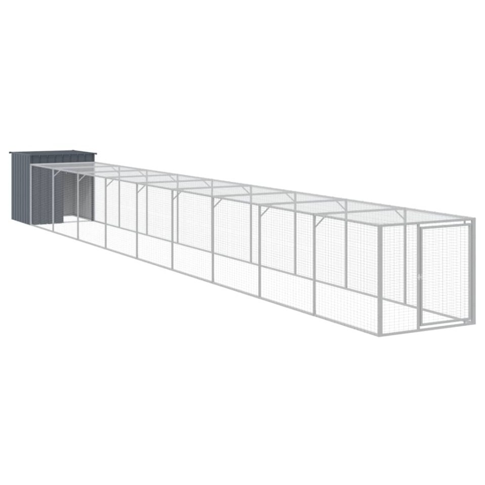 Coteț de pui cu incintă antracit 110x1017x110cm oțel galvanizat - 1 | YEO