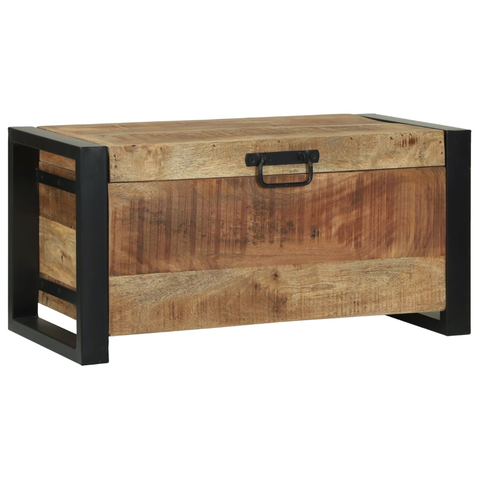 Cufere de depozitare 60x30x30cm din lemn masiv de mango și metal - 3 | YEO