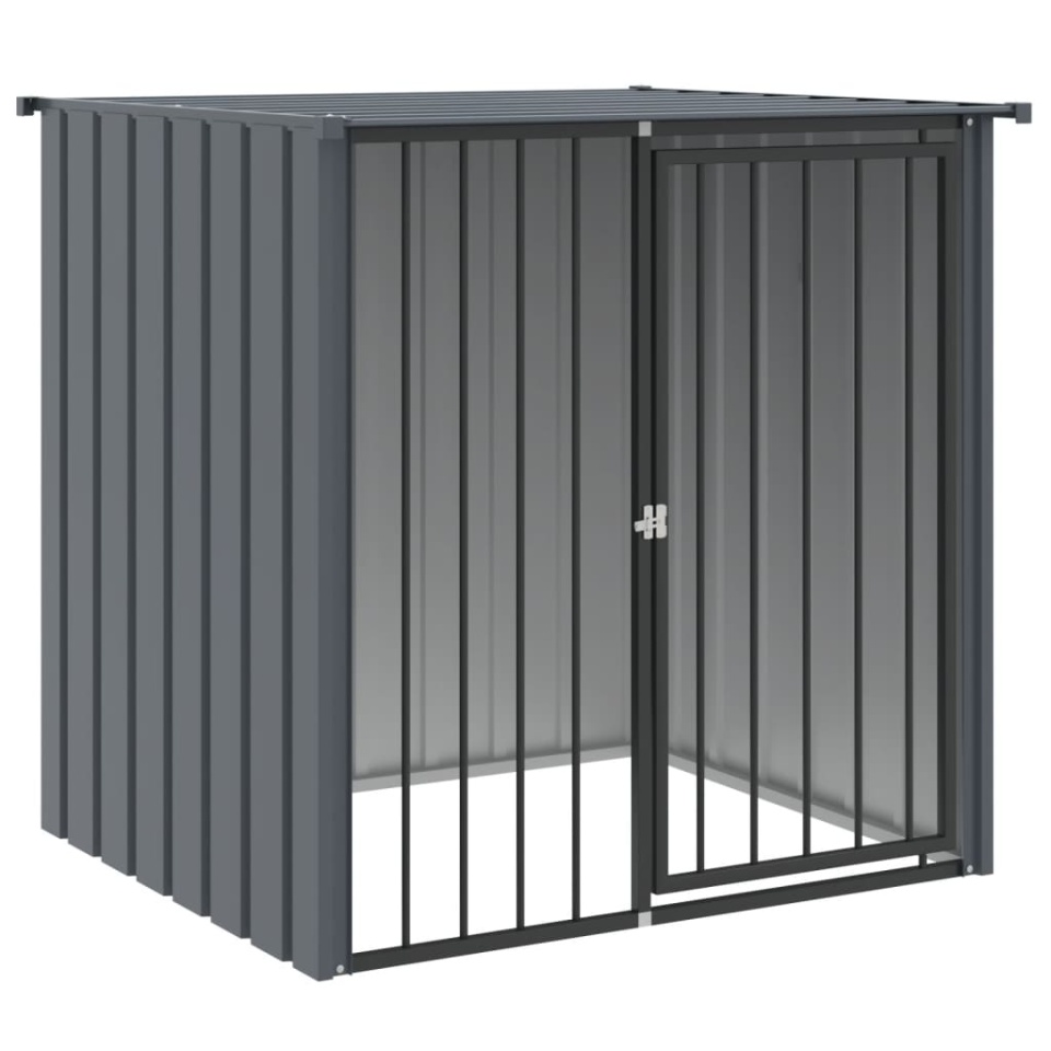 Cușcă câine cu acoperiș, negru, 110x103x109 cm, oțel galvanizat - 1 | YEO
