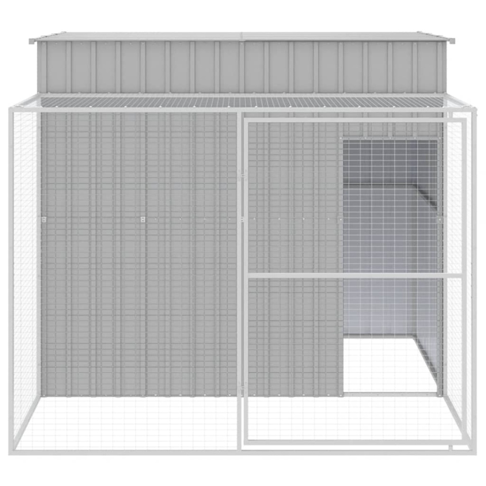 Cușcă de câine & țarc gri deschis 214x253x181cm oțel galvanizat - 2 | YEO