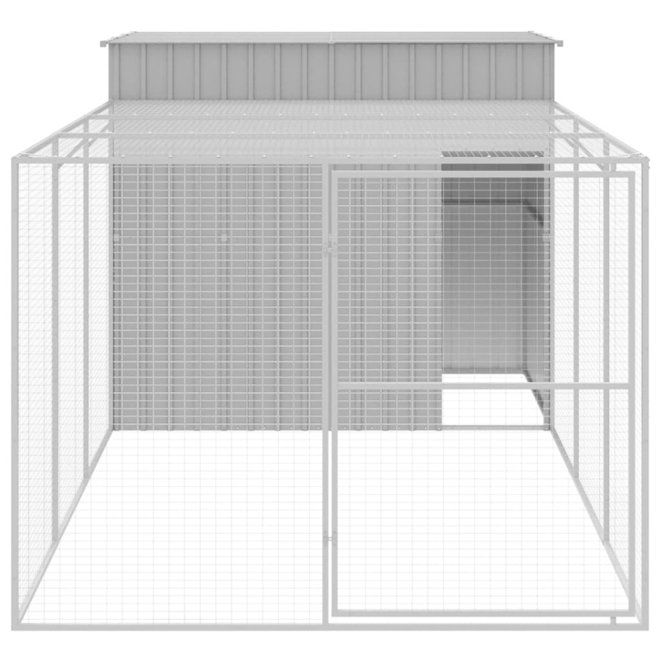 Cușcă de câine & țarc gri deschis 214x457x181cm oțel galvanizat - 2 | YEO