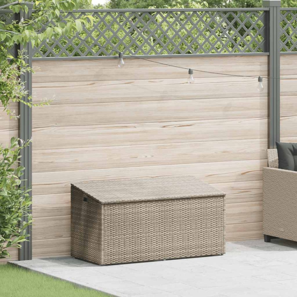 Cutie de depozitare grădină gri deschis 110x50x58 cm polirattan - 1 | YEO