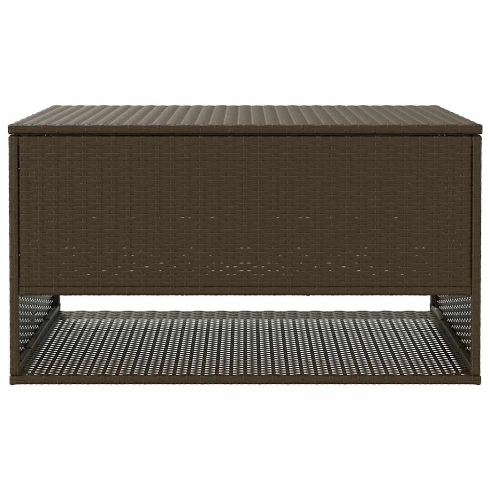 Cutie de perne de exterior maro 100x55x55,5 cm Poly Rattan - 3 | YEO