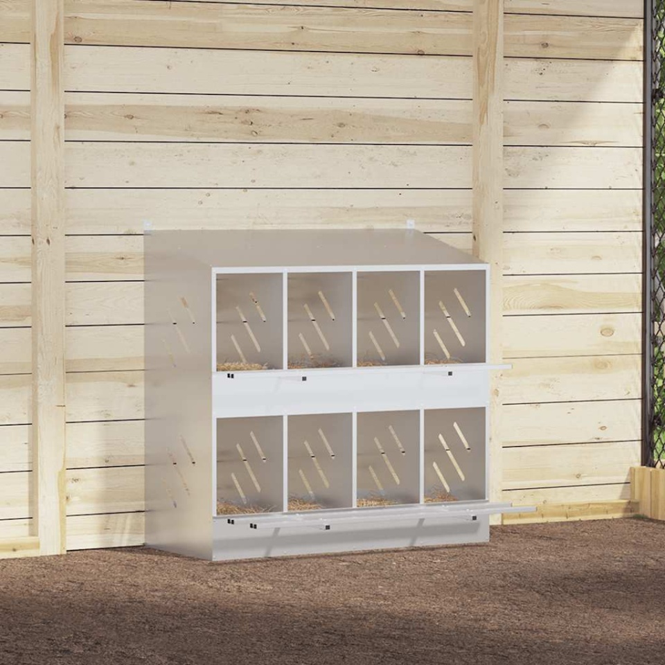 Cutie pentru pui cu 8 compartimente, metal argintiu galvanizat - 3 | YEO
