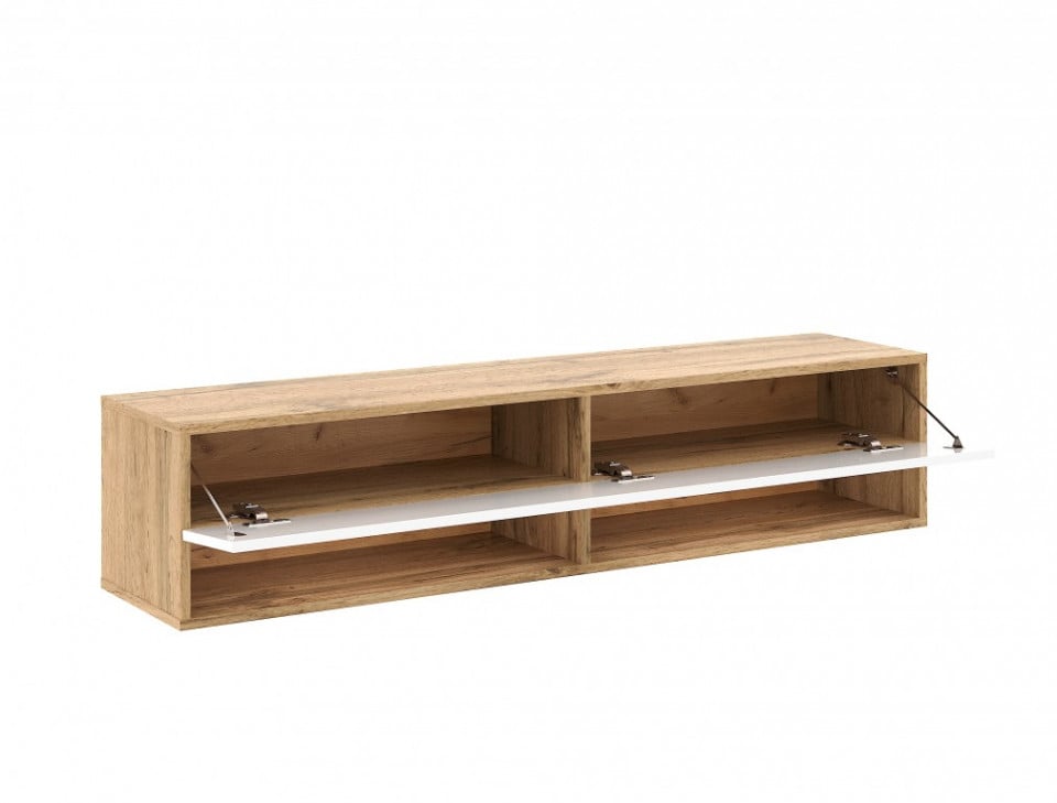 DERBY TV STAND 140 1D OAK WOTAN/WHITE GLOSS 5W+ - 4 | YEO