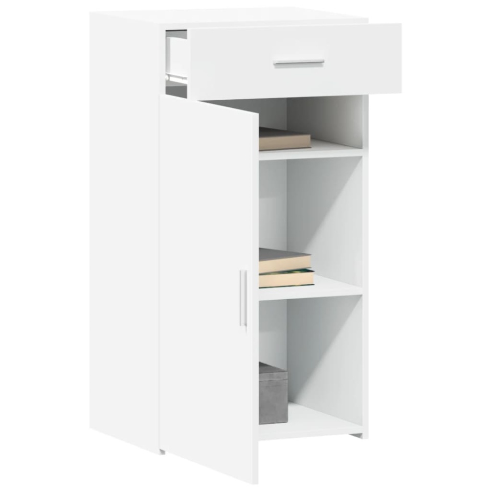 Dulap, alb, 50x42,5x93 cm, lemn prelucrat - 2 | YEO