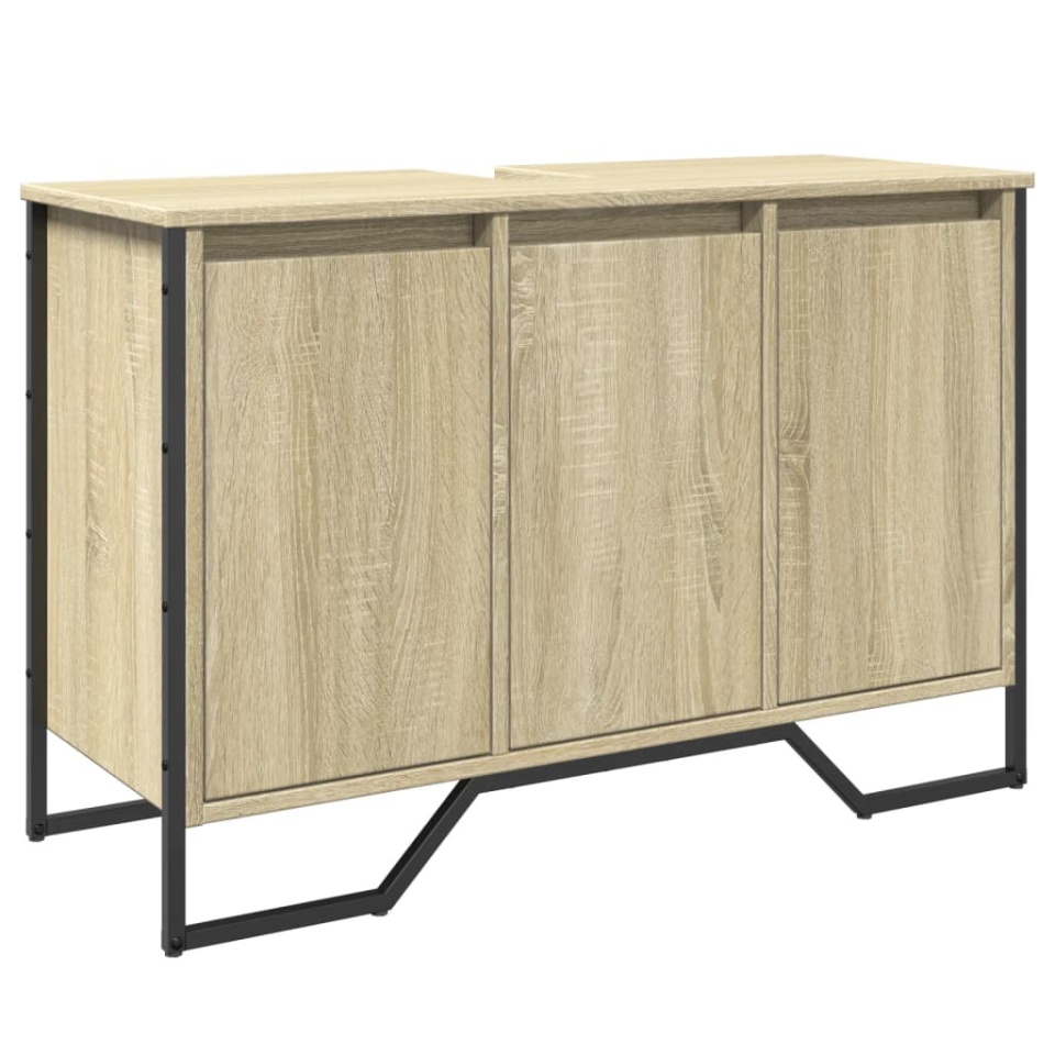 Dulap chiuvetă baie, stejar sonoma, 91x35x60 cm, lemn prelucrat - 1 | YEO