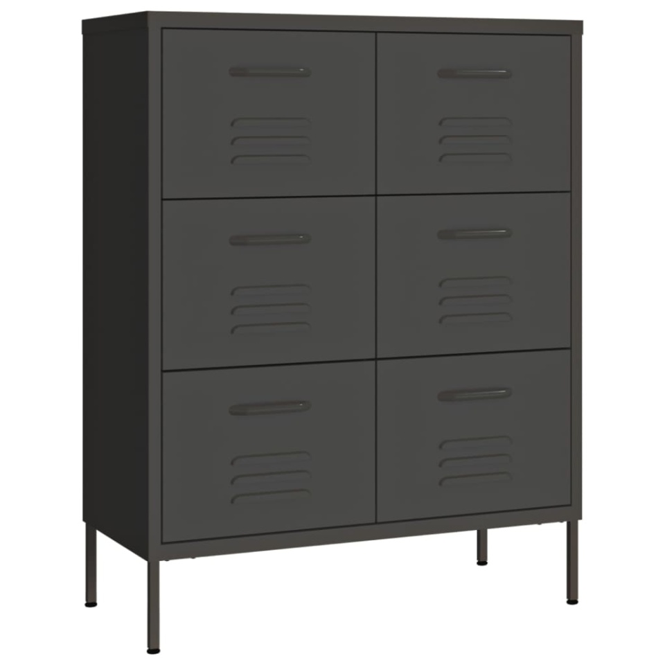 Dulap cu sertare, antracit, 80x35x101,5 cm, oțel - 1 | YEO