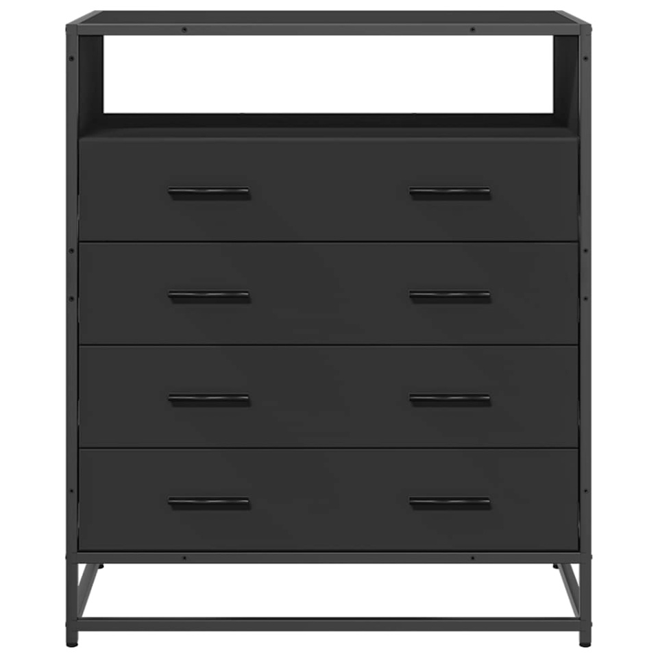 Dulap cu sertare, negru, 70x41x83,5 cm, lemn prelucrat - 3 | YEO