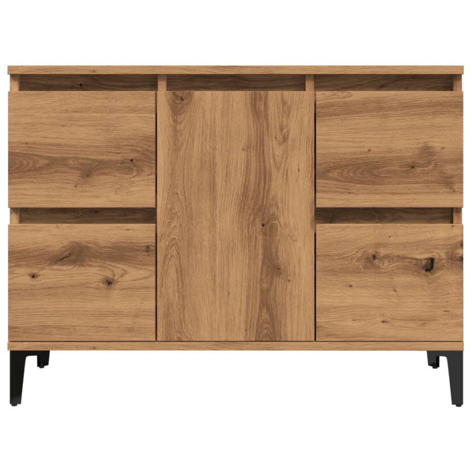 Dulap de chiuvetă stejar artizanal, 80x33x60 cm, lemn prelucrat - 3 | YEO