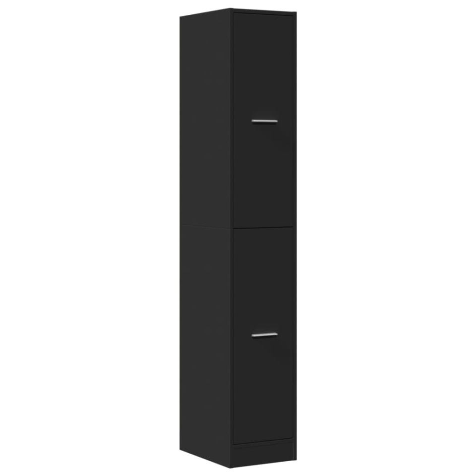 Dulap de farmacie, negru, 30x41x174,5 cm, lemn prelucrat - 2 | YEO