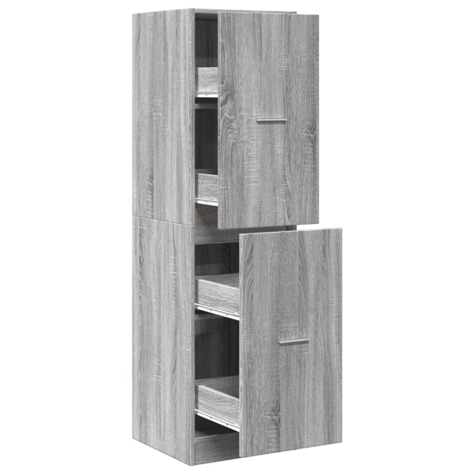 Dulap de farmacie, sonoma gri, 40x41x144,5 cm, lemn prelucrat - 1 | YEO