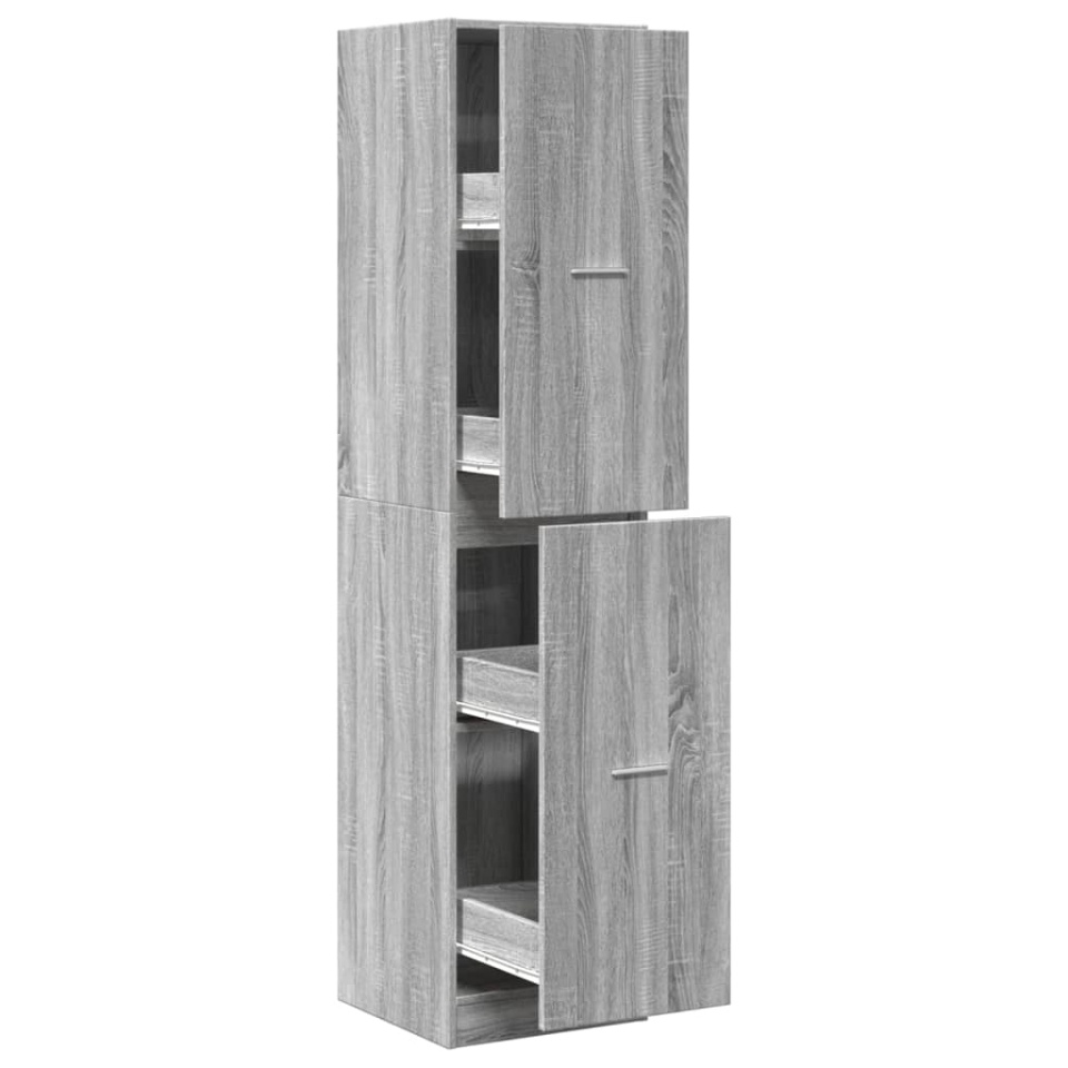 Dulap de farmacie, sonoma gri, 40x41x174,5 cm, lemn prelucrat - 1 | YEO