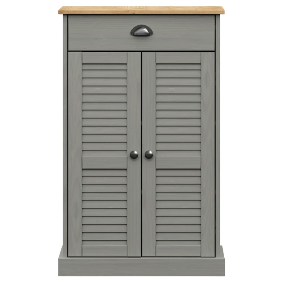 Dulap de pantofi VIGO, gri, 60x35x96 cm, lemn masiv de pin - 3 | YEO