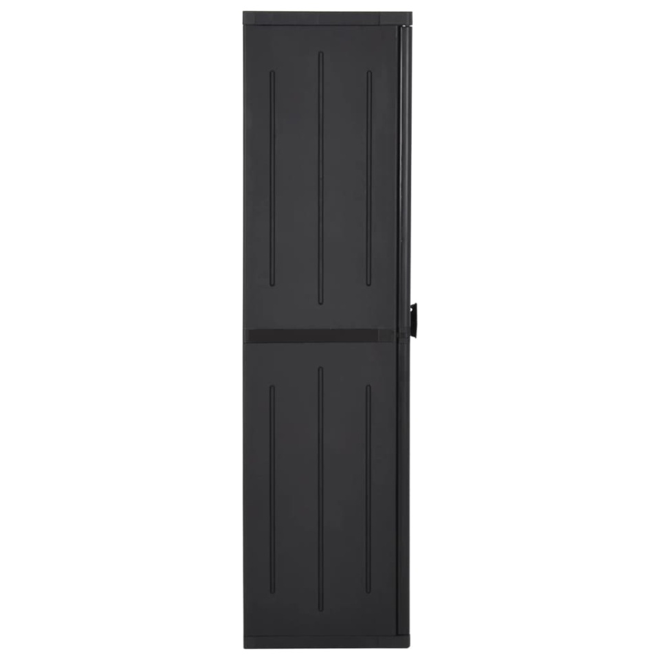 Dulap depozitare de grădină, negru, 65x45x172 cm, PP ratan - 2 | YEO
