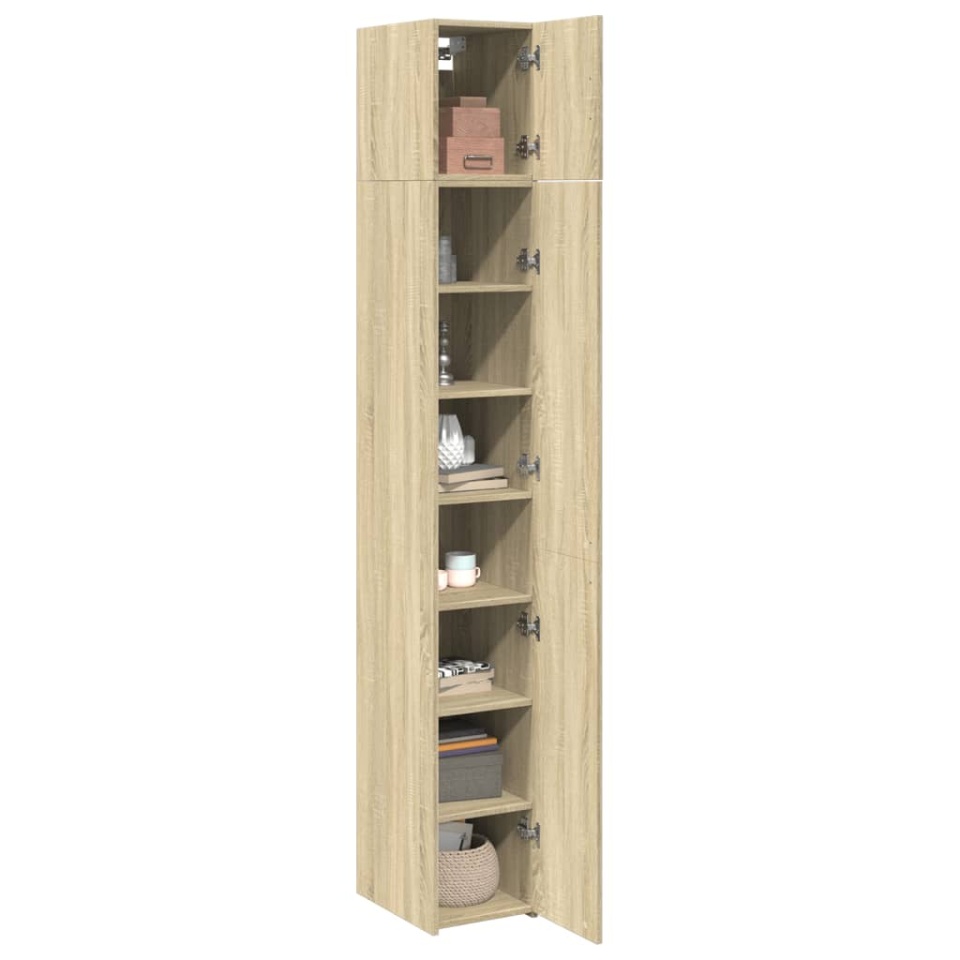 Dulap depozitare slim stejar sonoma 30x42,5x225cm lemn compozit - 2 | YEO