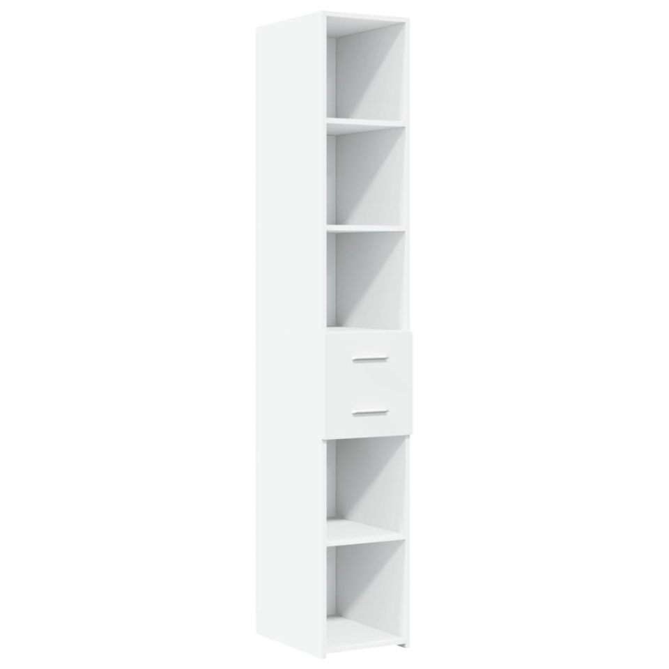Dulap înalt, alb, 30x42,5x185 cm, lemn prelucrat - 1 | YEO