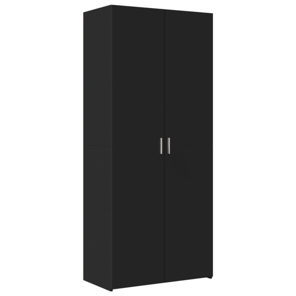 Dulap înalt, negru, 80x42,5x185 cm, lemn prelucrat - 1 | YEO