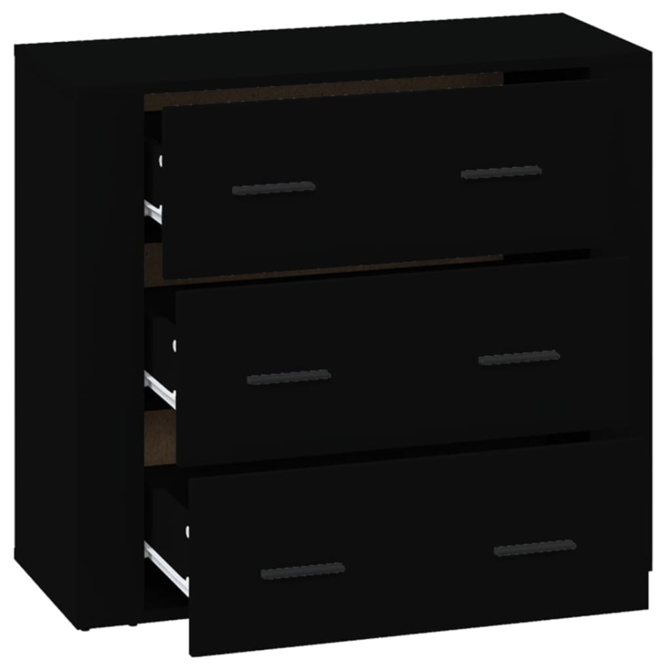 Dulap, negru, 80x33x70 cm, lemn prelucrat - 3 | YEO