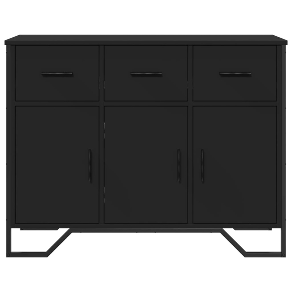 Dulap, negru, 97x32,5x74,5 cm, lemn prelucrat - 3 | YEO