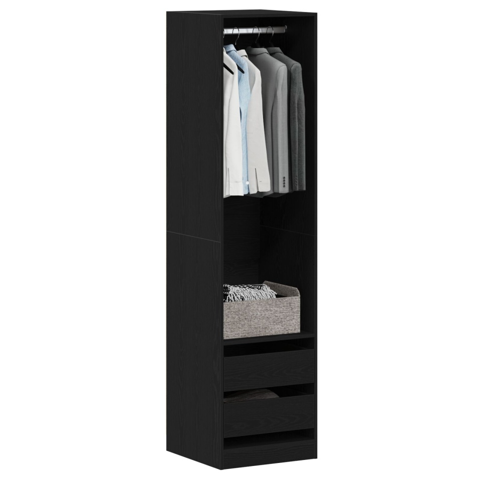 Dulap Negru Stejar 50x50x200 cm din Lemn prelucrat - - 2 | YEO