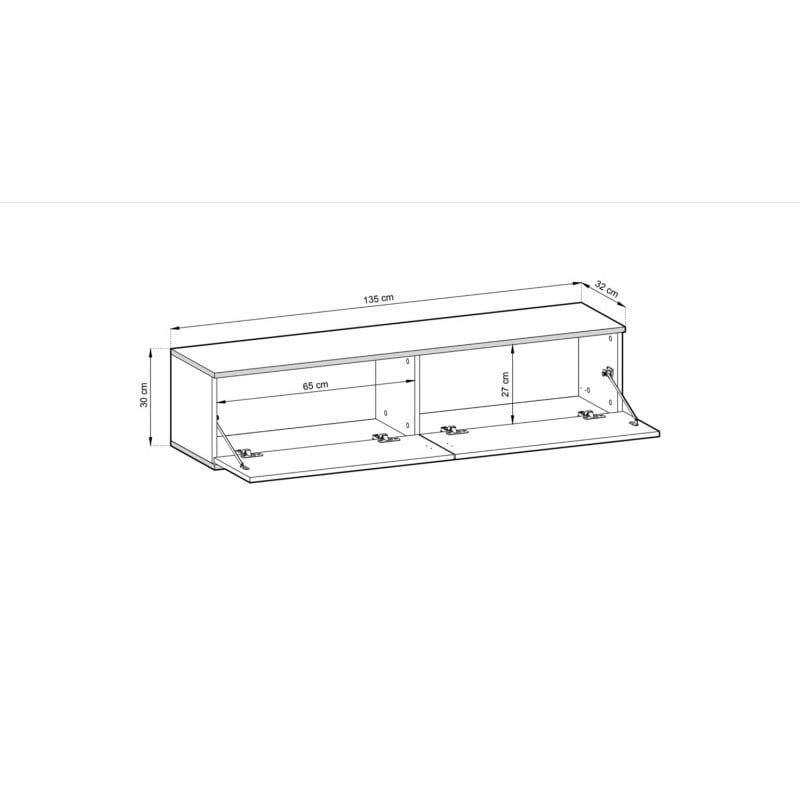 Dulap TV Bari BA01 gri 135 cm 2D - 1 | YEO