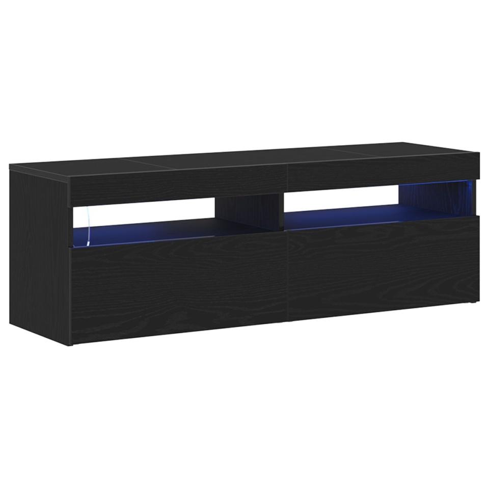 Dulap TV cu LED, stejar negru, 120x35x40 cm, lemn prelucrat - 2 | YEO