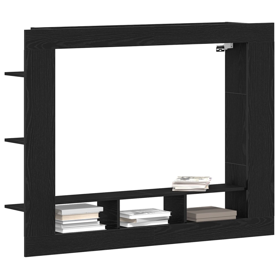 Dulap TV Montat pe Perete Negru Stejar 152x22x113 cm - 2 | YEO