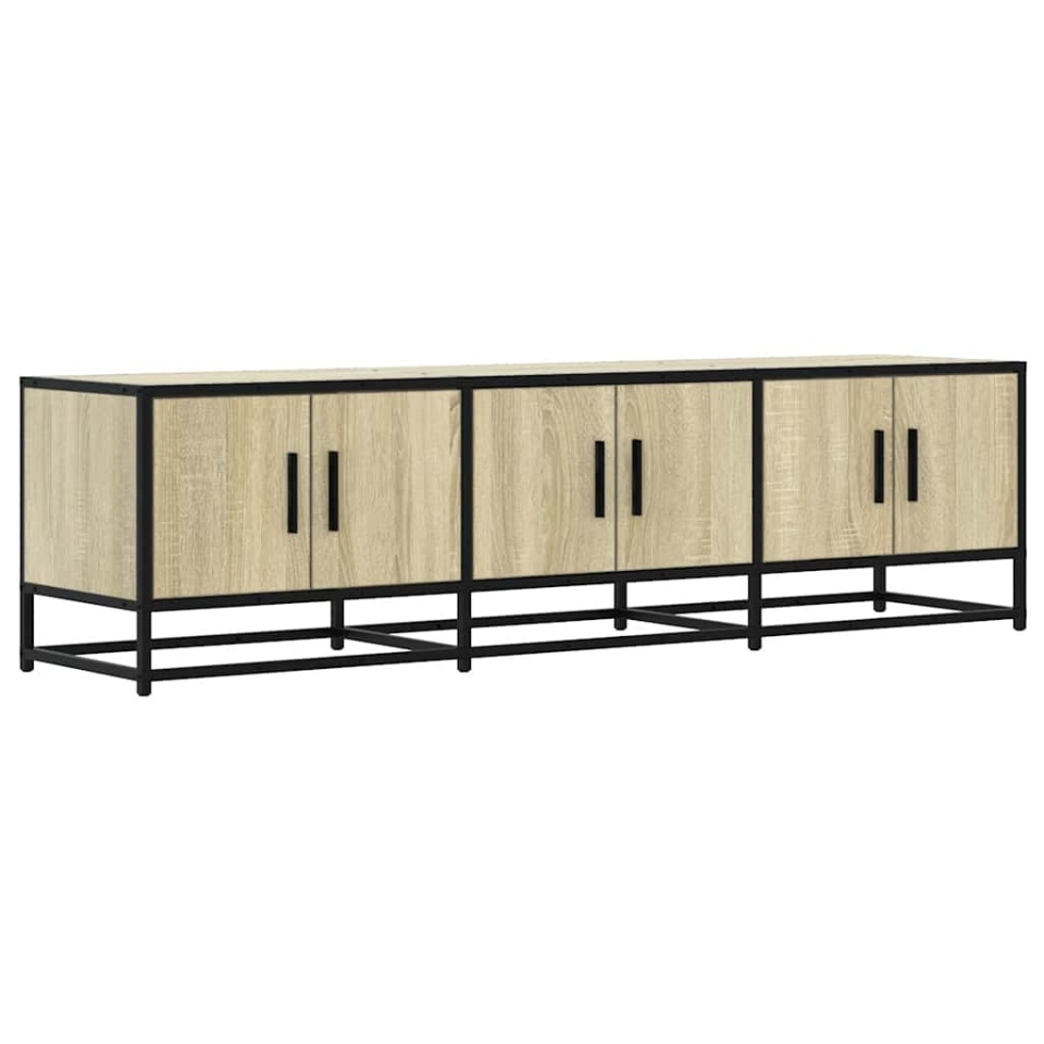 Dulap TV, stejar sonoma, 150x35x41 cm, lemn prelucrat și metal - 1 | YEO