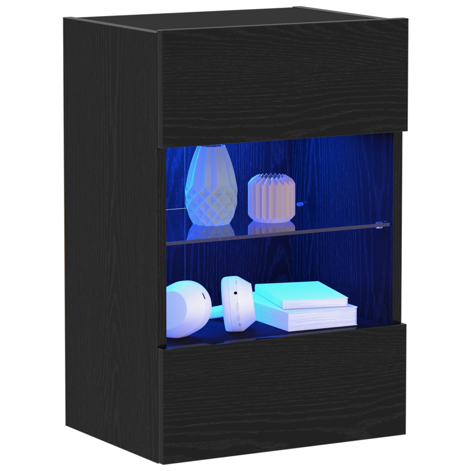 Dulapuri TV, 2 buc., stejar negru, 40x30x60,5 cm lemn prelucrat - 2 | YEO