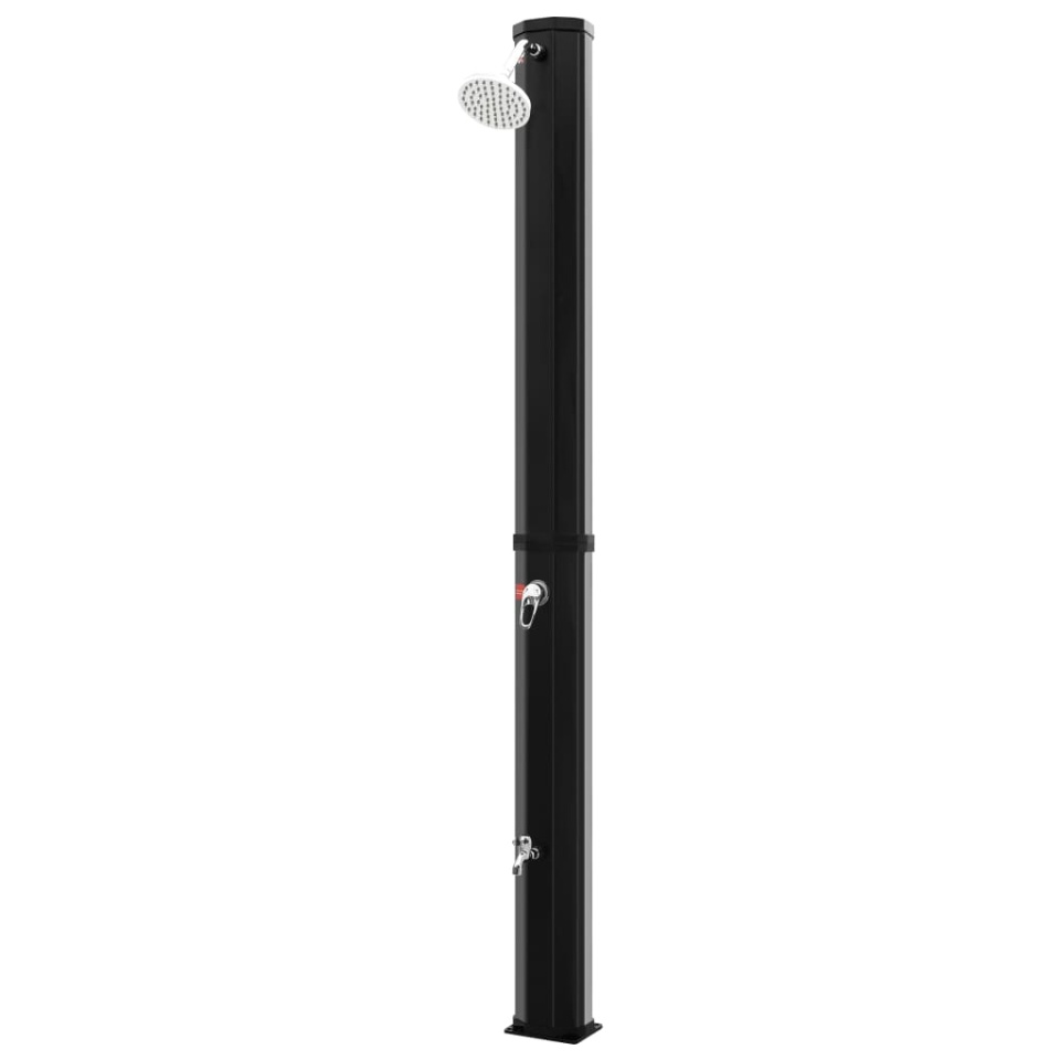 Duș solar de exterior cu cap de duș și robinet, negru, 35 L - 1 | YEO