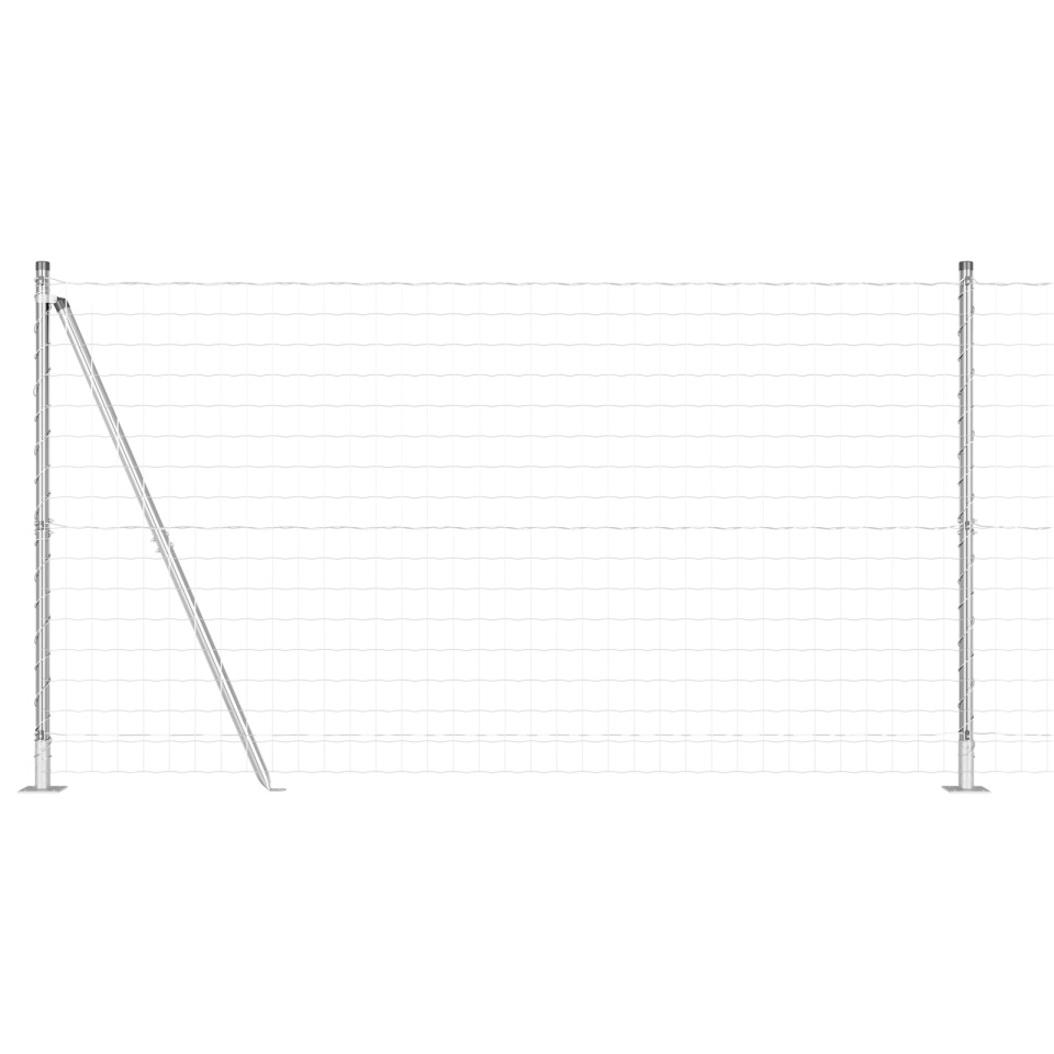 Euro Fence cu 7 Stâlpi Flanșați 1.2x10 m Oțel Galvanizat - 1 | YEO