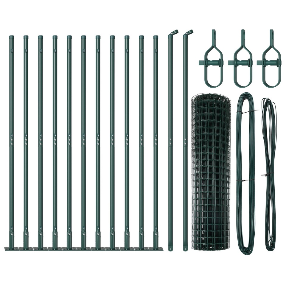 Euro Fence Set de 2 Verde Oțel Vopsit Electrostatic 25 x 0.8 m - 1 | YEO