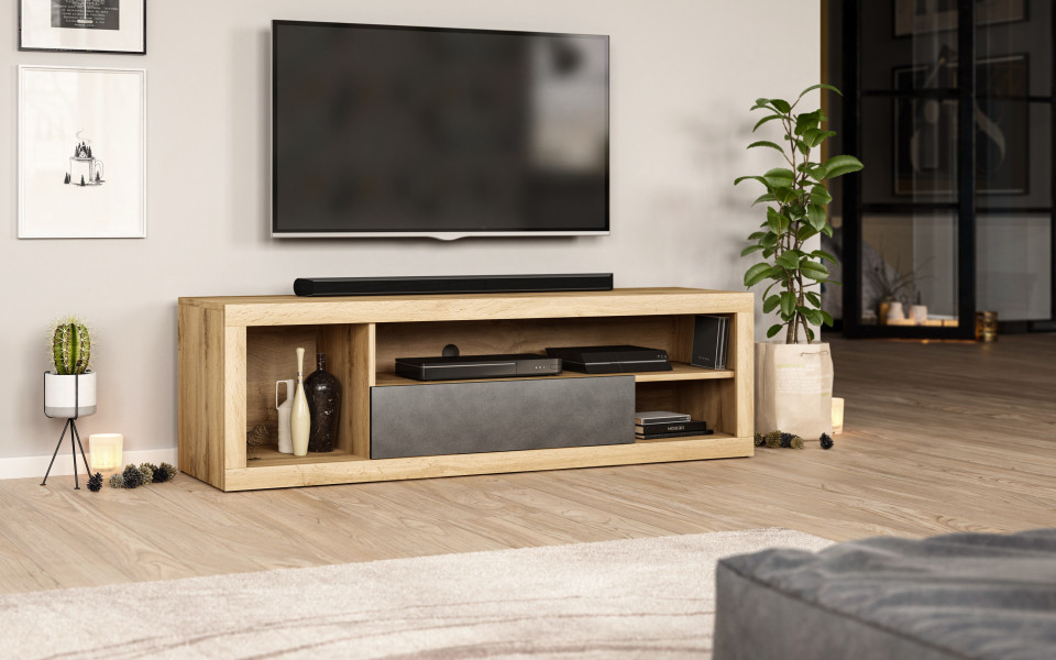 Ever Tv Stand Oak Wotan/Graphite