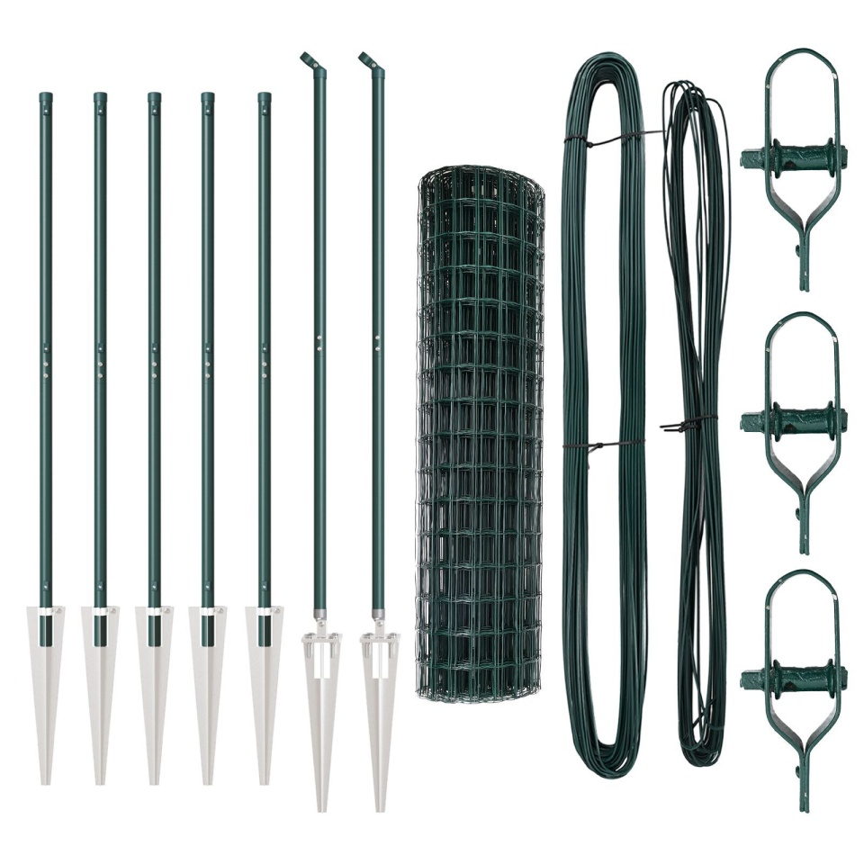 Fence-ul Euro cu 7 Posturi Spike 1x10 m din Oțel Galvanizat Verde - 1 | YEO