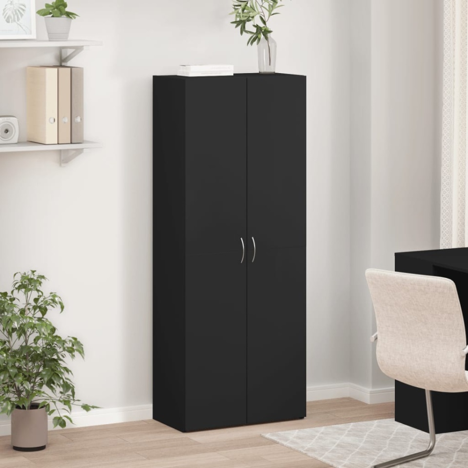 Fișet, negru, 60x32x153 cm, lemn prelucrat - 2 | YEO