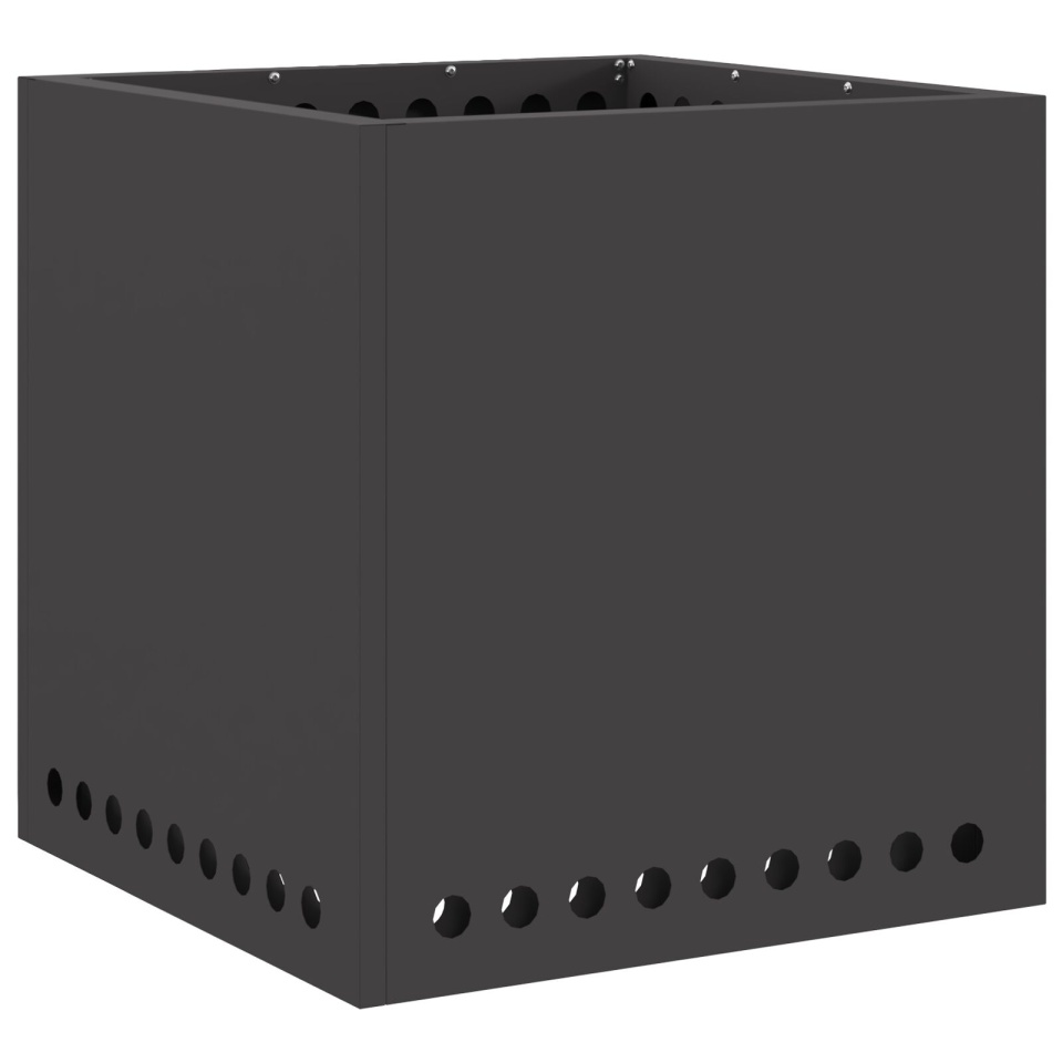 Foc de Tabără Fără Fum Pătrat Negru 48x48x50 cm Oțel - 1 | YEO